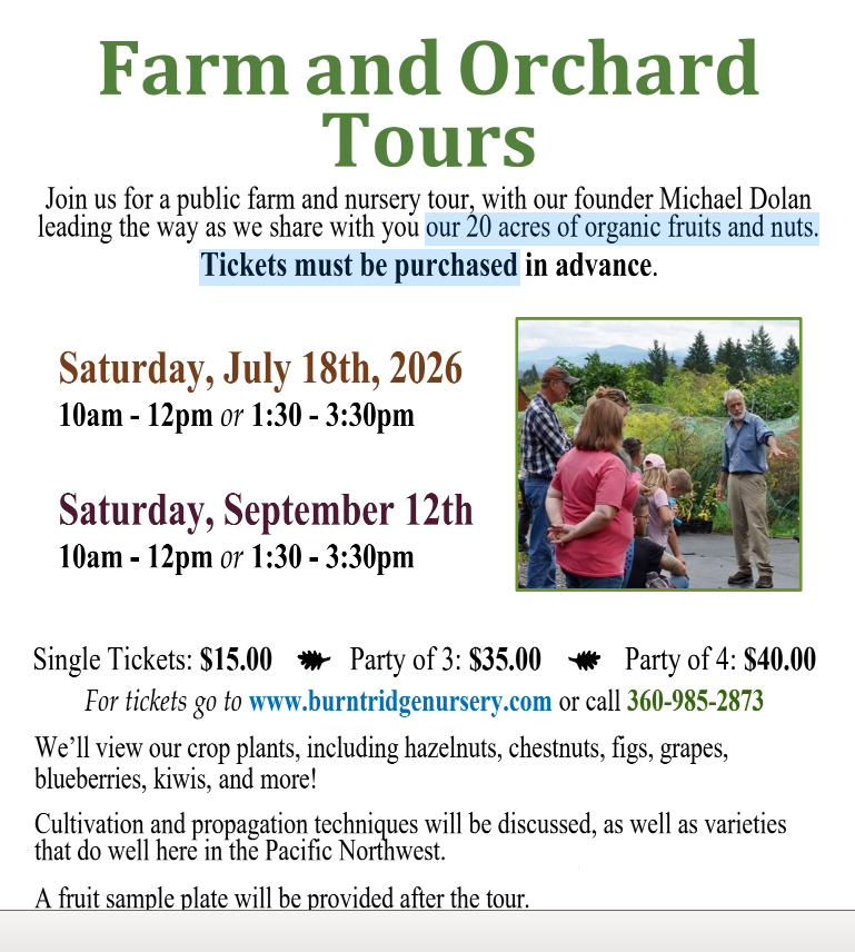 Burnt Ridge Nursery Orchard Tour flyer